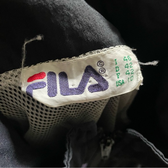 90s Vintage Fila Windbreaker Tracksuit Jacket Pant Set Purple Size 10 Retro RARE - Picture 9 of 9